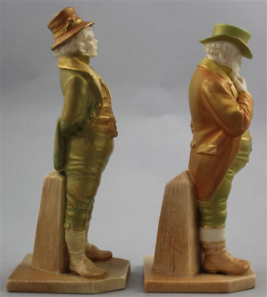 Two Royal Worcester porcelain figures from the Countries of the World series modelled by James Hadley, early 20th century, 17.5cm